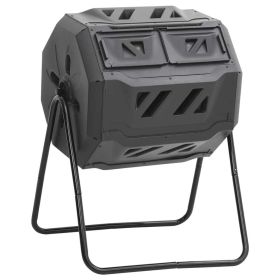 Garden Compost Bin Black 28.7"x25.2"x37.4" 42.3 gal - Black