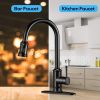 Kitchen Faucet- 3 Modes Pull Down Sprayer Kitchen Tap Faucet Head, Single Handle&Deck Plate for 1or3 Holes, 360¬∞ Rotation, Stainless Steel No Lead fo