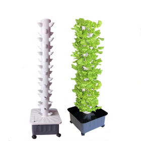 DIY Green Garden 15 Layer 45 Plants Sites Vertical Hydroponic Tower with Pump and Movable Water Tank - 15 Layer 45 Plants