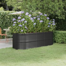 Garden Raised Bed Powder-coated Steel 88.2"x31.5"x26.8" Anthracite - Anthracite