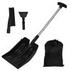 Home Multi Functions Adjustable Aluminum Snow Shovel With Anti-Skid Handle - Black - Snow Shovels