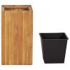 Garden Raised Bed 13.2"x13.2"x23.6" Solid Acacia Wood - Brown