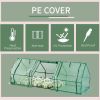 Portable Tunnel Greenhouse Outdoor Garden Mini Hot House with Zipper Doors & Water/UV Cover 9' L x 3' W x 3' H - Green