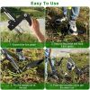 38.97in Aluminum Weed Puller Stand Up Weeder Without Bending Kneeling Manual Weed Remover Tool with 4 Claws for Lawn Yard Garden Patio - Puller