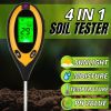 4 In 1 LCD Digital PH Tester Soil Water Moisture Light Temperature Test Meter US - Plastic - Black