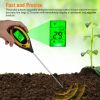 4 In 1 LCD Digital PH Tester Soil Water Moisture Light Temperature Test Meter US - Plastic - Black