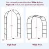 78"H x 45"W Metal Garden Arch Trellis,Adjustable Arbor Trellis for Garden Climbing Plants Support - as picture