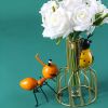 1pc, Metal Ant Ornament, Colorful Cute Insect, Garden Decor, Garden Lawn Decor, Wall Decor, Indoor Decor, Outdoor Decor - Yellow