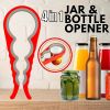 Jar Opener Rubber 4 In 1 Quick Lid Bottle Cap Grip Twister Remover Kitchen Tool