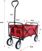 Folding Wagon Garden Shopping Beach Cart - Red