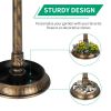 51*51*106cm Plastic Round Birdbath with Solar Light Bronze - as picture