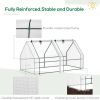 6' x 3' x 3' Portable Mini Greenhouse;  Outdoor Garden with Large Zipper Doors and Water/UV PE Cover;  White - White