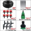 1 Set Automatic Micro Drip Irrigation Watering System Kit Hose Home Garden & Adjustable Drippers Greenhouses Potted Grows - 20m Single Outlet Suit