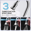 Kitchen Faucet- 3 Modes Pull Down Sprayer Kitchen Sink Faucet, Brushed Nickel Kitchen Faucet Single Handle, 1or3 Holes with Deck Plate, 100% Lead-Free