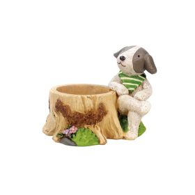 Lovely Doggy Succulent Planter Pot Resin Succulent Cactus Bonsai Plant Container - Default