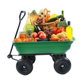 Folding car Poly Garden dump truck with steel frame, 10 inches. Pneumatic tire, 300 pound capacity, 75 liter truck body - as Pic