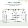 6' x 3' x 3' Portable Mini Greenhouse;  Outdoor Garden with Large Zipper Doors and Water/UV PE Cover;  White - White