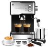 Geek Chef Espresso Machine;  Espresso and Cappuccino latte Maker 20 Bar Pump Coffee Machine Compatible with ESE POD capsules filter;  950W;  1.5L Wate