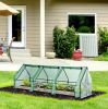 Portable Tunnel Greenhouse Outdoor Garden Mini Hot House with Zipper Doors & Water/UV Cover 9' L x 3' W x 3' H - Green