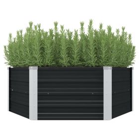 Raised Garden Bed Anthracite 50.8"x50.8"x17.7" Galvanized Steel - Anthracite