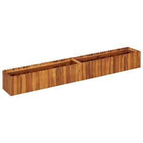 Garden Raised Bed 78.7"x11.8"x9.8" Solid Acacia Wood - Brown