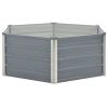 Raised Garden Bed 50.8"x50.8"x18.1" Galvanized Steel Gray - Gray