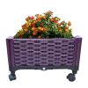 Plastic Rolling Raised Garden Bed, Planter Boxes with Wheels Mobile Planters for Outdoor Indoor Plants Elevated Garden Boxes Plant pots for Flowers, V
