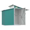 Garden Shed Green 106.3"x51.2"x82.1" Galvanized Steel - Green