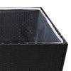 Garden Planter Black 61.8"x31.5"x31.5" Poly Rattan - Black