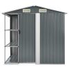 Garden Shed with Rack Gray 80.7"x51.2"x72" Iron - Grey