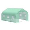 11.5' x 10' x 7' Outdoor Portable Walk-In Tunnel Greenhouse with Windows-Deep Green - Green