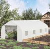 20' x 10' x 7' Tunnel Greenhouse Large Walk-In Warm House;  Roll Up Door - white