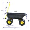 Folding car Poly Garden dump truck with steel frame, 10 inches. Pneumatic tire, 300 lb capacity body 55L black - as Pic