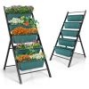 5-tier Vertical Garden Planter Box Elevated Raised Bed with 5 Container - Green