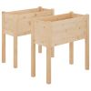 Garden Planters 2 pcs 27.6"x12.2"x27.6" Solid Wood Pine - Brown