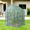 Mini Walk-in Greenhouse Indoor Outdoor -2 Tier 8 Shelves- Portable Plant Gardening Greenhouse (56L x 56W x 76H Inches), Grow Plant Herbs Flowers Hot H