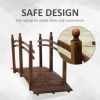 7.5' Fir Wood Garden Bridge Arc Walkway with Side Railings, Perfect for Backyards, Gardens, & Streams, Carbonized - Carbonized