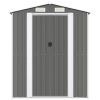 Garden Shed Light Gray 75.6"x75.2"x87.8" Galvanized Steel - Gray