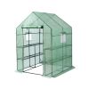 Mini Walk-in Greenhouse Indoor Outdoor -2 Tier 8 Shelves- Portable Plant Gardening Greenhouse (56L x 56W x 76H Inches), Grow Plant Herbs Flowers Hot H