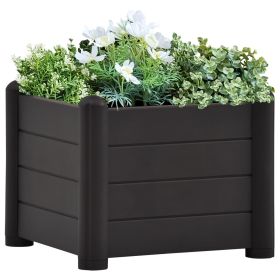 Garden Raised Bed PP Anthracite 16.9"x16.9"x13.8" - Anthracite