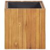 Garden Raised Bed Pot 17.1"x17.1"x17.3" Solid Acacia Wood - Brown