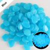 200PCS Pebbles Glowing in The Dark Aquarium Colored Light Rock, Fairy Garden Walkway Decoration Luminous Stone - Blue