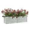 Garden Raised Bed 63"x15.7"x17.7" Galvanized Steel Silver - Silver