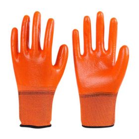 12 Pairs Orange Nylon Working Gloves Full Palm PVC Coated Work Gloves for Men - Default