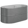 Garden Raised Bed Powder-coated Steel 59.8"x31.5"x26.8" Gray - Gray