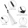 63in Adjustable Garden Leaf Rake 15 Teeth Expanding Stainless Steel Rake For Quick Clean Lawn Yard Garden - Black+ Silver