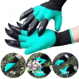 Gardening Gloves With 8 Claws Digging Gloves Garden Planting Vegetable Planting Flower Weeding Protection - green