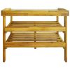 Potting Bench with 2 Shelves Solid Acacia Wood and Zinc - Brown