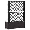 Garden Planter with Trellis 39.4"x16.9"x55.9" PP Anthracite - Anthracite