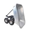 Folding car Poly Garden dump truck with steel frame, 10 inches. Pneumatic tire, 300 lb capacity body 55L silver - as Pic